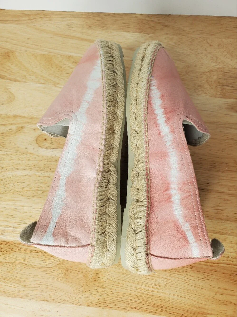 Manebi Leather Espadrilles Womens 39 US 9 Pink Tie-Dye